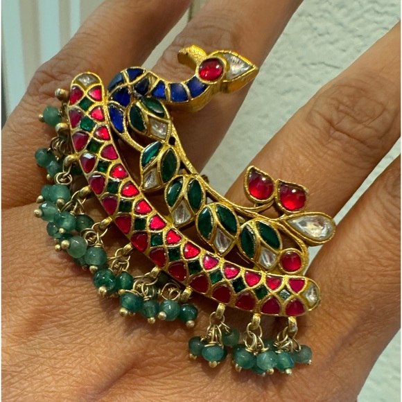 Sterling silver double finger ring